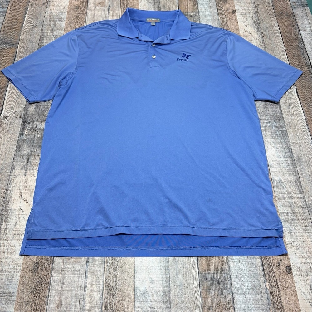 Peter Millar Polo Shirt Men's‎ XL Blue Summer Comfort Kapalua Golf Performance